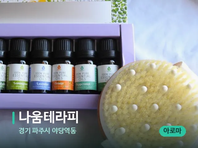 경기 파주시 야당역동 나움테라피 — 아로마 오일을 쓰는 관리 장면
