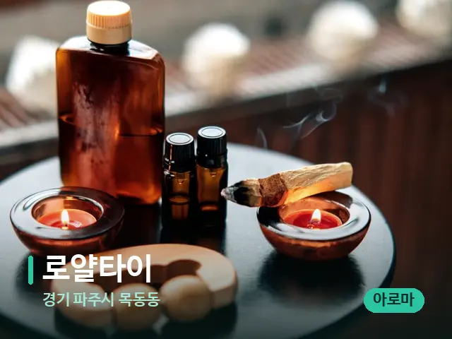 경기 파주시 목동동 로얄타이 — 아로마 오일을 쓰는 관리 장면